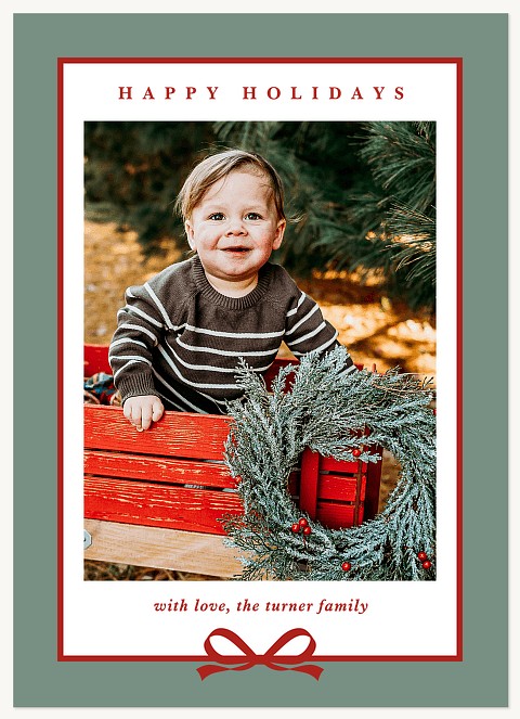 Little Red Bow Personalized Holiday Cards