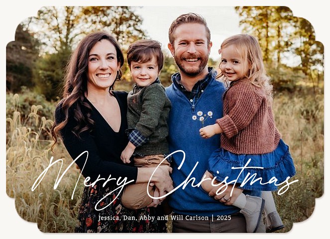 Simple Slant Personalized Holiday Cards