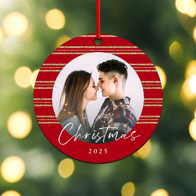 Holiday Stripes Custom Ornaments
