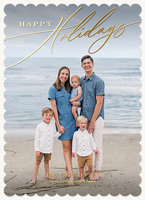 Light Script Personalized Holiday Cards