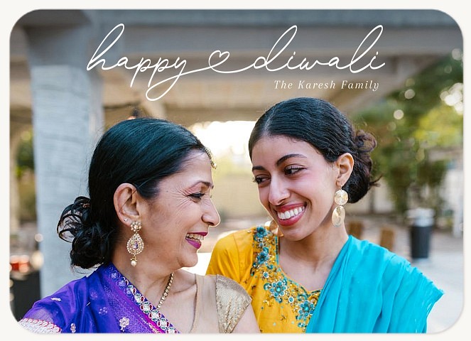 Happy Diwali Heart Diwali Holiday Cards