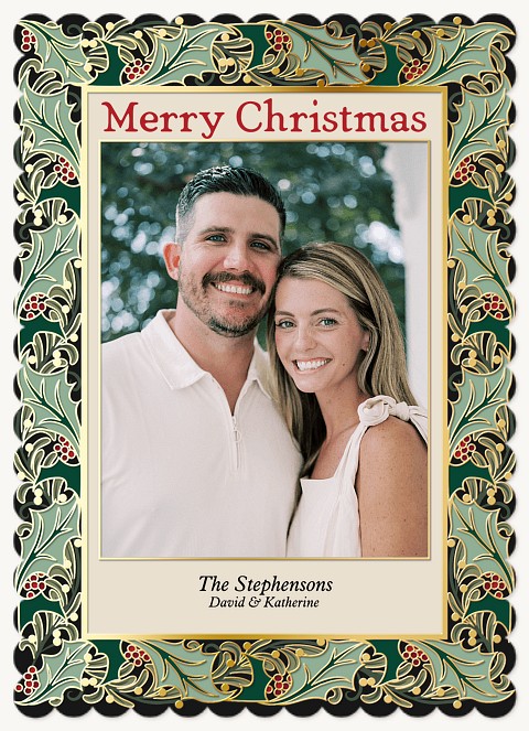 Ornate Berries Personalized Holiday Cards