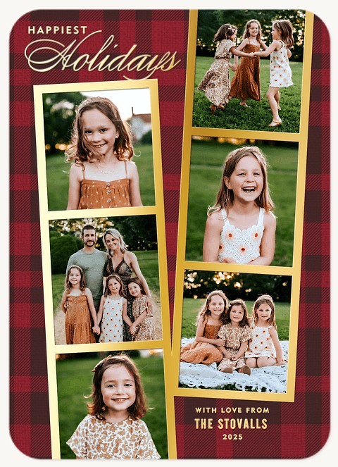 Luxury Photostrips Personalized Holiday Cards