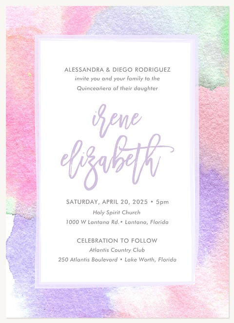 Pastel Palette Quinceañera Invitations