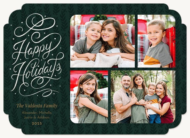 Whimsical Sprigs Personalized Holiday Cards