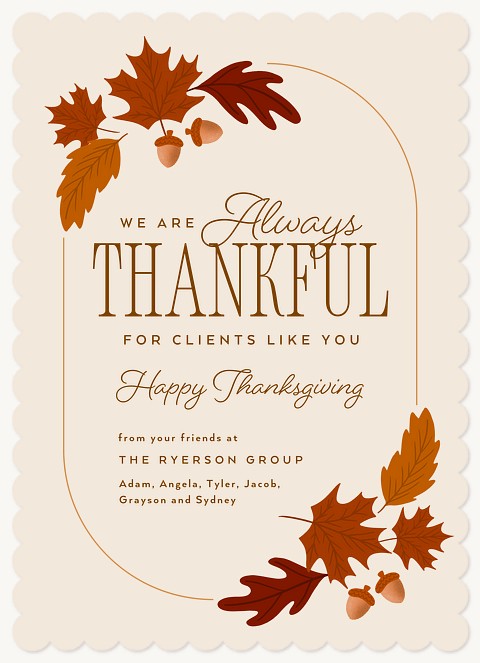 Thankful Autumn Business Holiday Cards