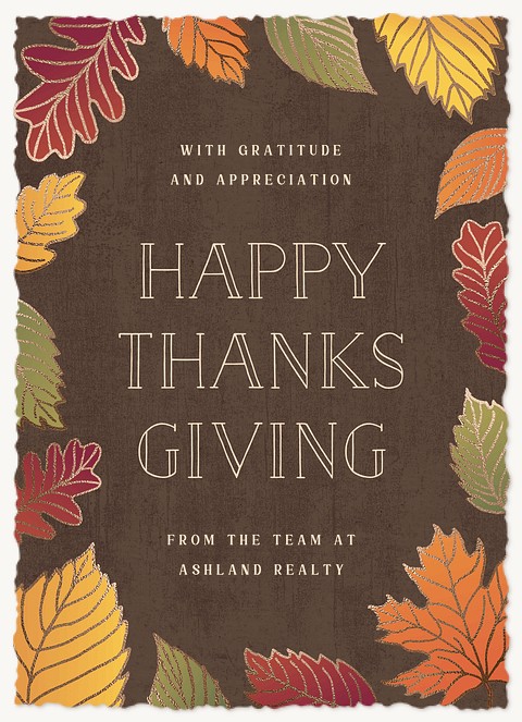 Fall Frame Business Holiday Cards