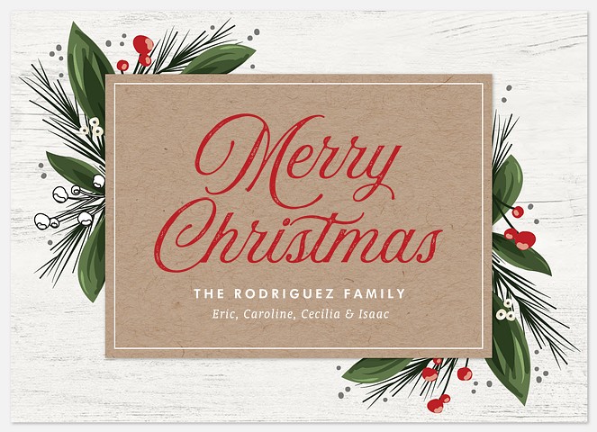 Cheery Greenery Holiday Photo Cards