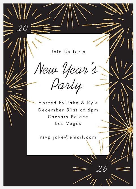 Fireworks Holiday Party Invitations