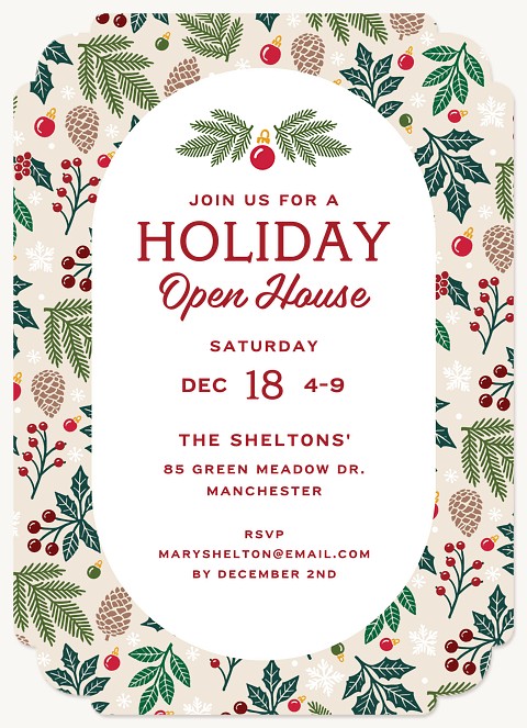 Festive Pattern Holiday Party Invitations