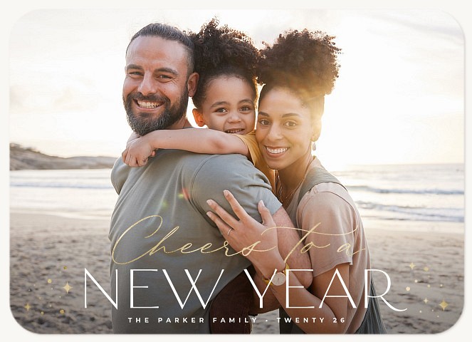 Cheerful New Year Personalized Holiday Cards