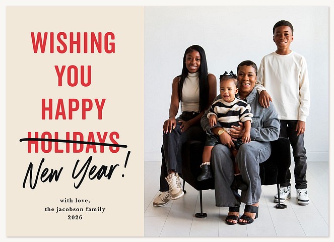 New Year Oops Personalized Holiday Cards