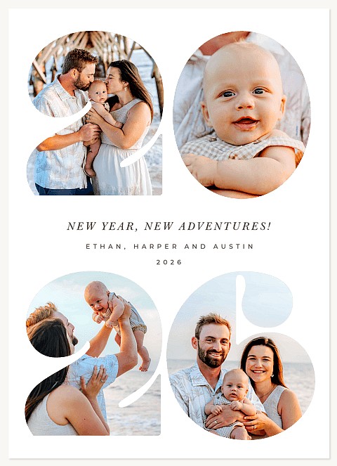 Modern Year Personalized Holiday Cards