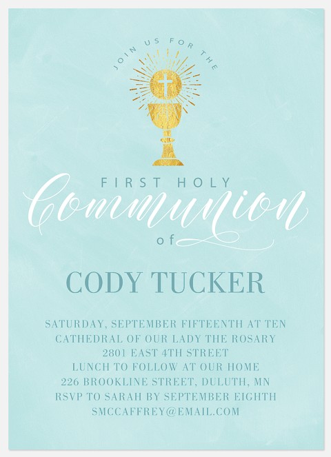 Symbolic Elegance First Communion Invitations