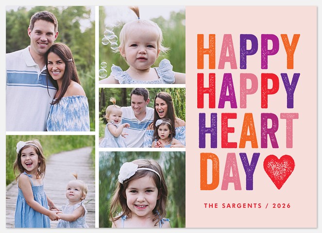 Happy Heart Valentine Photo Cards
