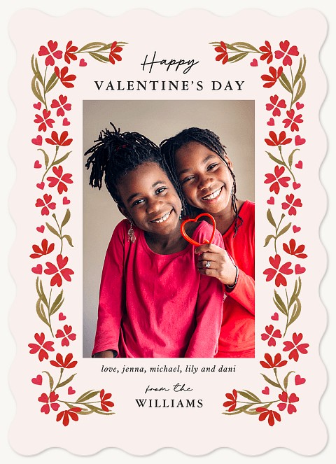 Heart Flowers Valentines Cards