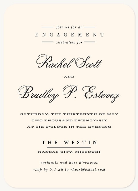 Royal Buttercream Engagement Party Invitations