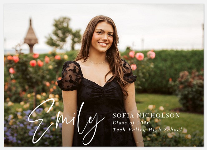 Brushed Script Name Graduation Cards