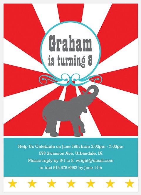 Circus Celebration Kids' Birthday Invitations
