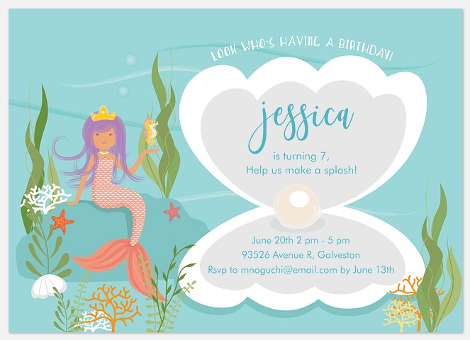 Seashell Surprise Kids' Birthday Invitations