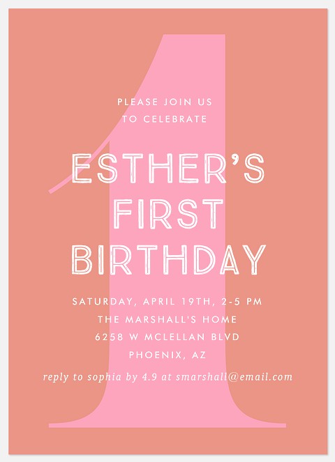 Simply One Kids' Birthday Invitations