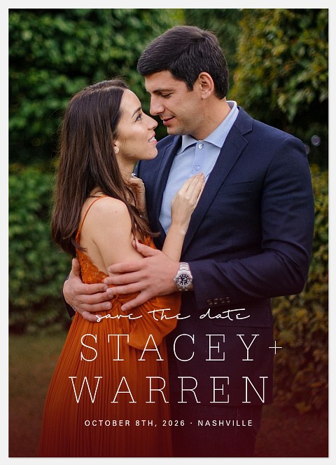 Rosey Overlay Save the Date Photo Cards