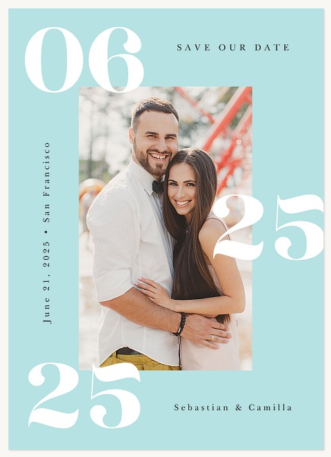 Modern Numbers Save the Date Cards