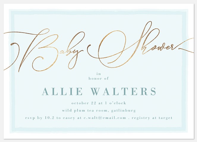 Wonderful Flourish Baby Shower Invitations