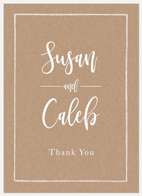Calligraphic Kraft Thank You Cards 