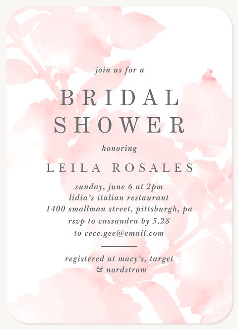 Watercolor Flora Bridal Shower Invitations