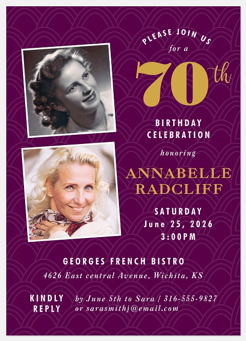 Retro Vibes Adult Birthday Invitations