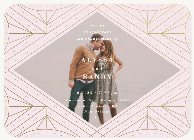 Deco Lines Engagement Party Invitations