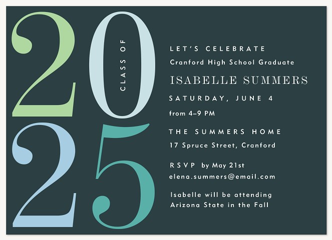 Large Numbers Graduation Cards