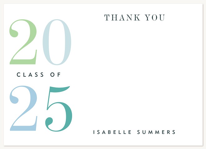 Large Numbers Graduation Thank You Cards