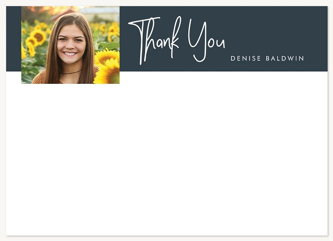 Modern Signature Graduation Thank You Cards