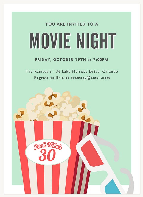 Theater Snacks Party Invitations
