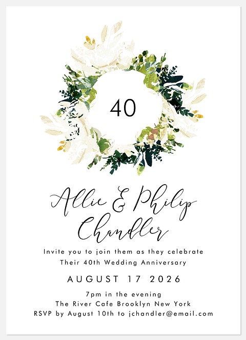 Modern Magnolia Anniversary Invitations