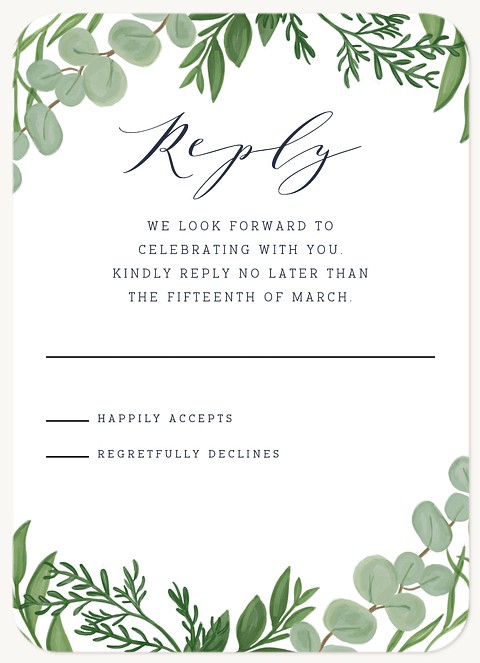 Botanical Sprigs Wedding RSVP Cards