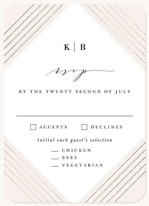 Deco Diamond Wedding RSVP Cards