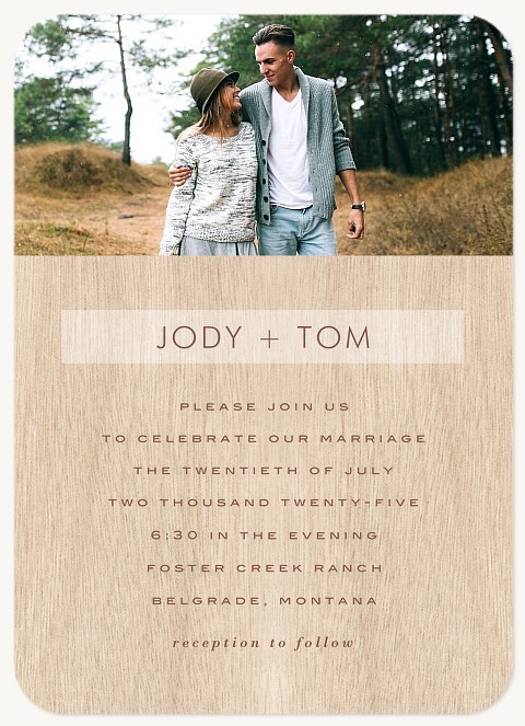 Simple Pine Wedding Invitations