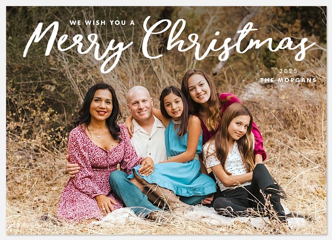 Trendy Writing Holiday Photo Cards
