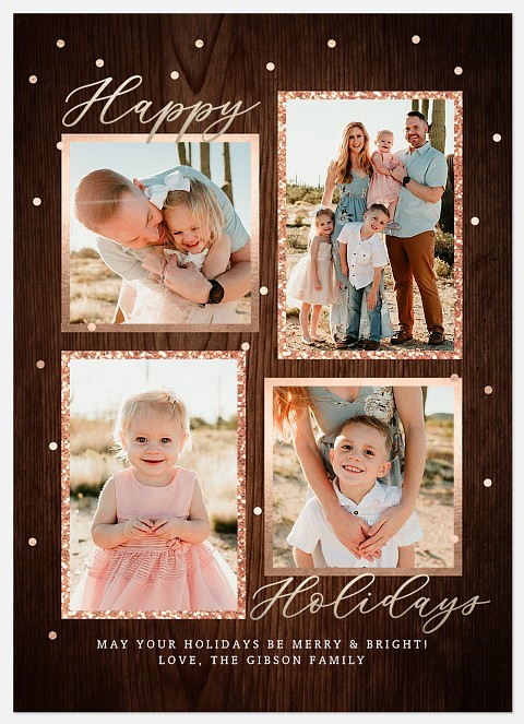 Glittering Rustica Holiday Photo Cards