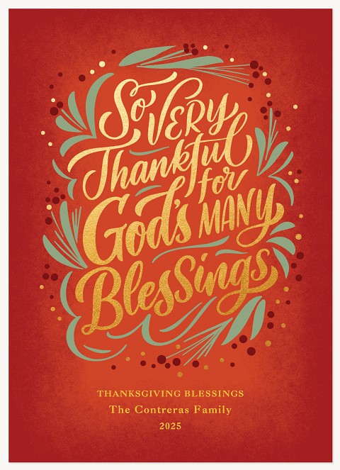 Thankful for Blessings Thanksgiving Cards