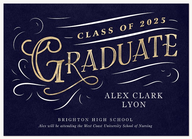 Ornamental Banner Graduation Announcements