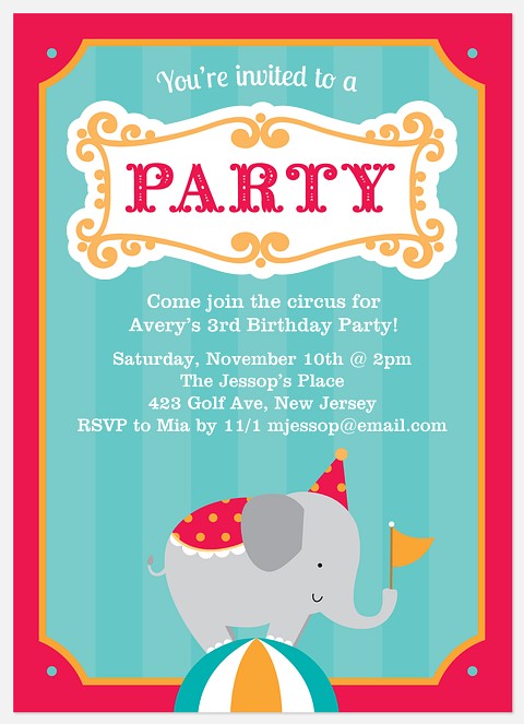 Greatest Show Kids' Birthday Invitations