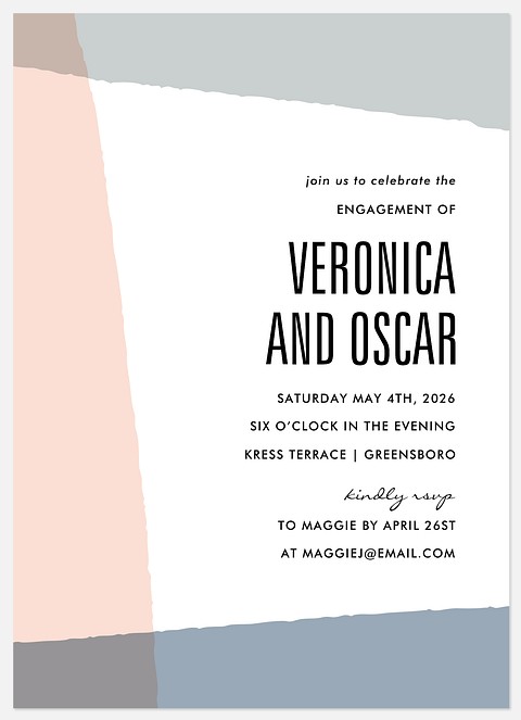 Mod Angles Engagement Party Invitations
