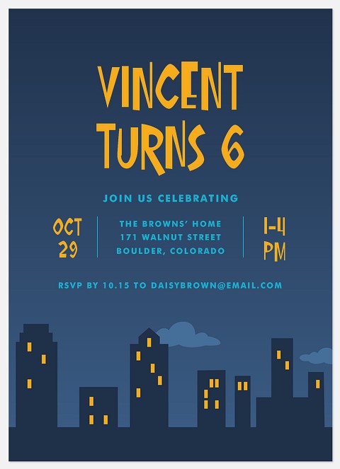 Night Sky Kids' Birthday Invitations