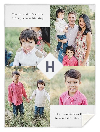 Diamond Monogram Custom Blankets