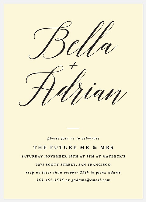 Simply Calligraphic Engagement Party Invitations