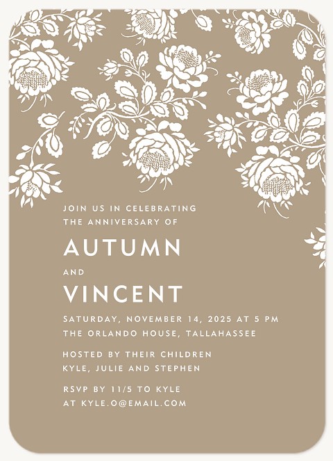 Simple Kraft Wedding Anniversary Invitations